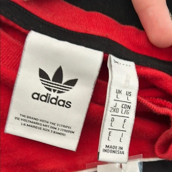 adidas Red Tee with Black Stripe - Picture 2 of 6